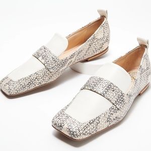 Vince Camuto White and Gray Loafers